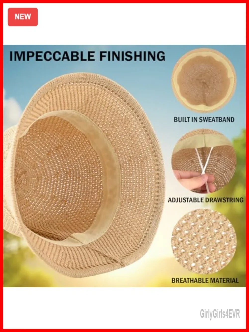 Lightweight Packable Faux Straw Crochet Bucket Hat